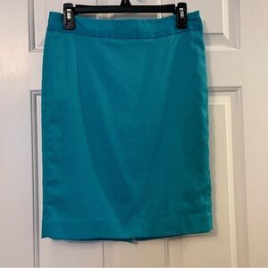 The Limited Size 4 Pencil Skirt - soft twill-looking fabric, bright aqua blue.